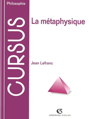 cover image of La métaphysique